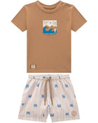 Conjunto Bebê Menino Camiseta e Shorts Estampado - foto 1