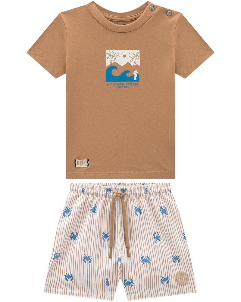 Conjunto Bebê Menino Camiseta e Shorts Estampado - foto 1