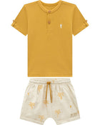 Conjunto Bebê Menino Bata e Bermuda Estampada em Viscolinho - foto 1