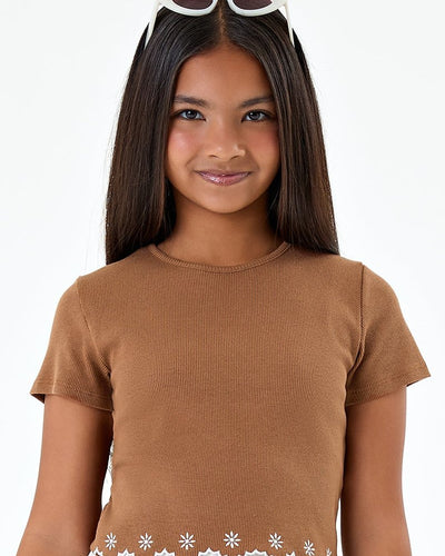 Blusa Infantil Menina em Ribana Canelada - foto 1