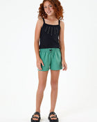 Conjunto Infantil Menina Regata em Ribana Canelada e Short Clochard em Nylon Smash - foto 1