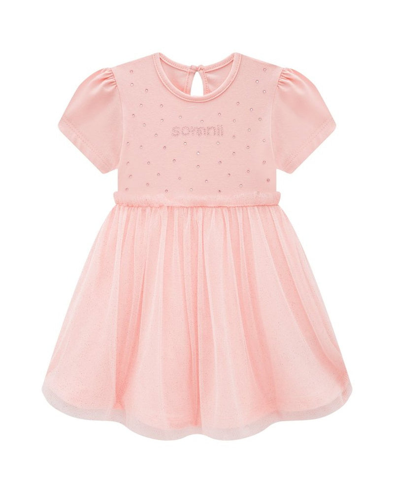 Vestido Bebê Menina em Cotton e Tule Shine - foto 1