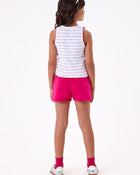 Conjunto Infantil Menina Regata Box em Cotton e Short em Moletinho - foto 2