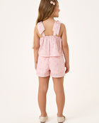 Conjunto Infantil Menina Batinha e Short em Linho Leve com Estampa Digital - foto 2
