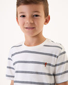 Conjunto Infantil Menino Camiseta Listrada e Bermuda em Moletinho - foto 3