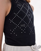 Conjunto Infantil Menina Regata Box em Cotton e Short em Moletinho Shine - foto 3