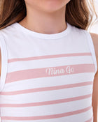 Conjunto Infantil Menina Regata Box em Cotton e Short Clochard em Linho com Elastano - foto 3