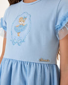 Vestido Infantil Menina em Cotton com Tule Glitter - foto 3