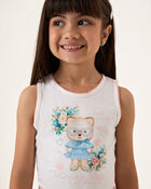 Conjunto Infantil Menina Regata em Suede Modal e Short em Sarja com Elastano - foto 3