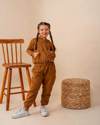 Conjunto TFK Caramelo moletom ziper com perolas vestido - infantil