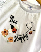 Conjunto TFK Laranja blusa Bee Happy e legging floral detalhe - infantil