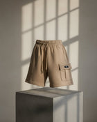 Moletom Short Cargo com Cordão - Nude