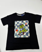 T-shirt Divertida Dino Skate Preto - infantil menino